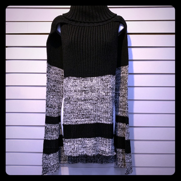 BCBGeneration Sweaters - Turtleneck Knit Poncho with Open Sides